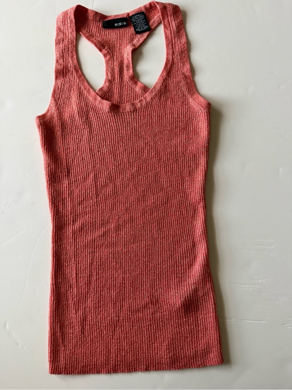 Mixit women's Xs knit gold shimmer tank top